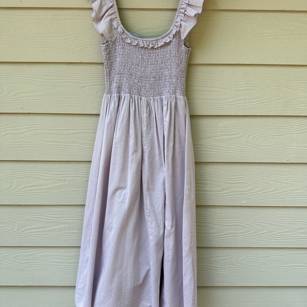 REFORMATION Noreen Smocked Ruffle Dress Midi - Picture 10 of 12